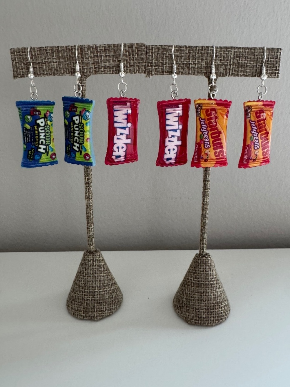 Candy Wrapper Drop Dangle Earrings | Fun Novelty Statement Jewelry